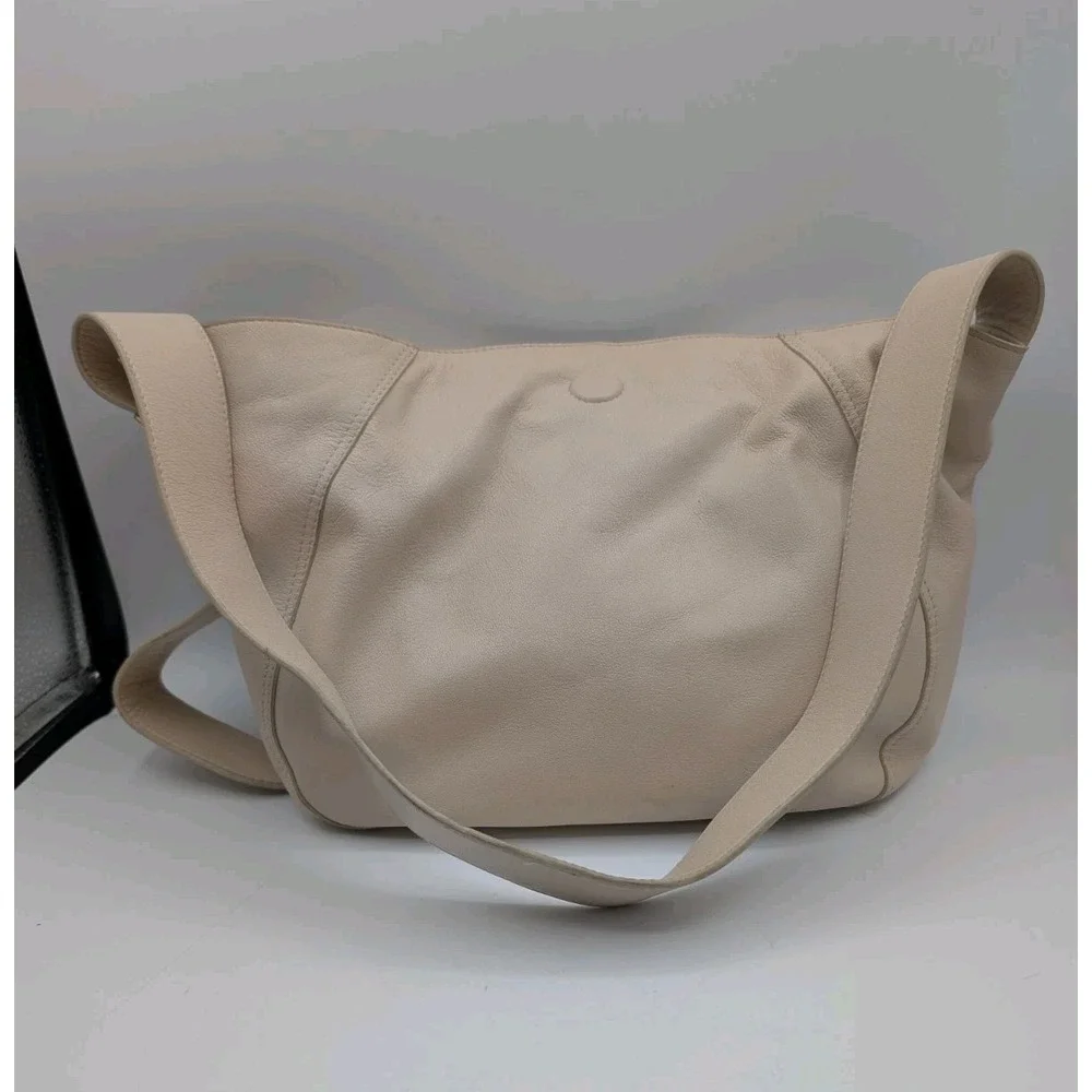 Vince Camuto Gable Hobo Shoulder Bag Warm Vanilla Genuine Leather Gold Hardware